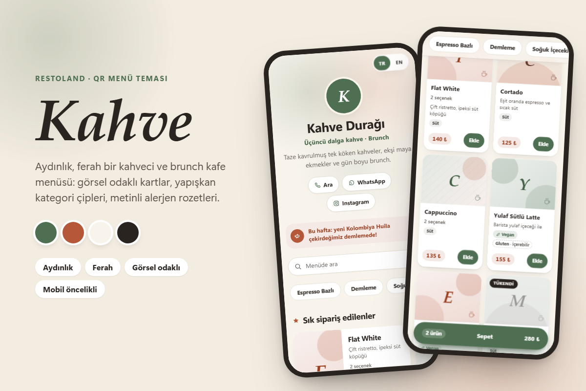 Kahve teması ekran görüntüsü
