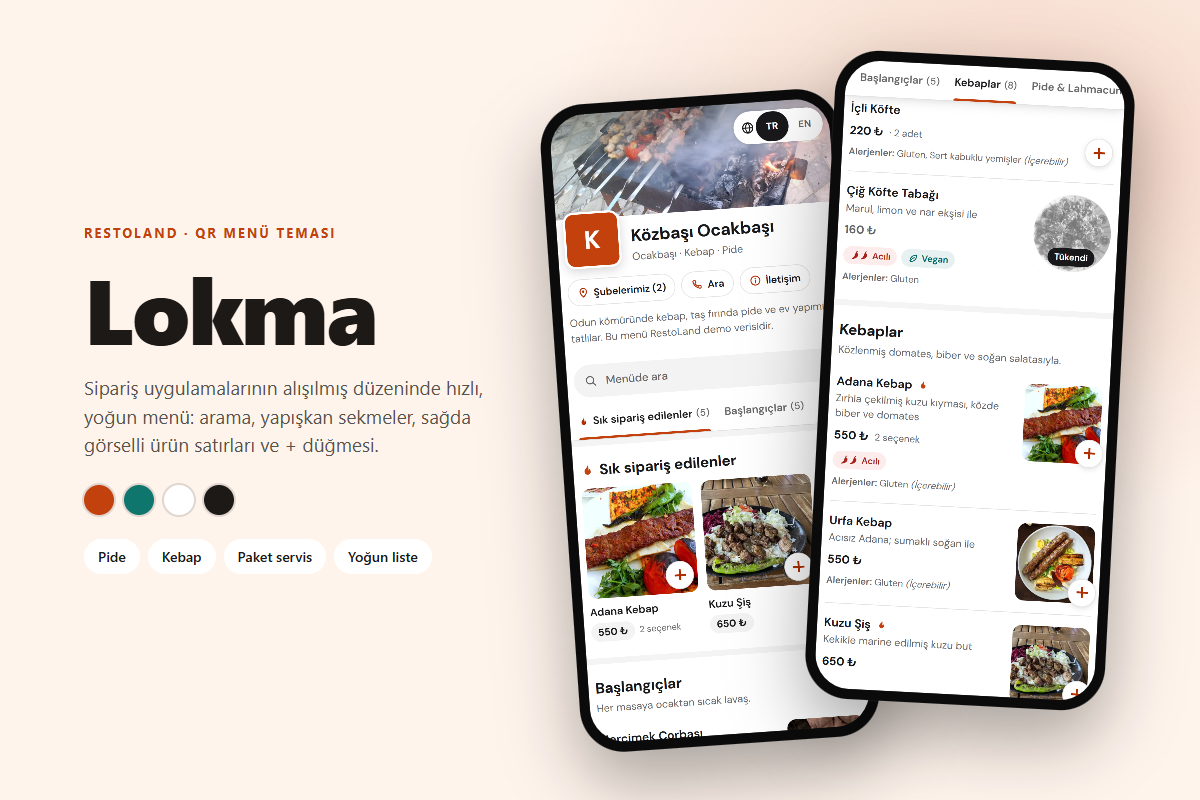 Lokma teması ekran görüntüsü